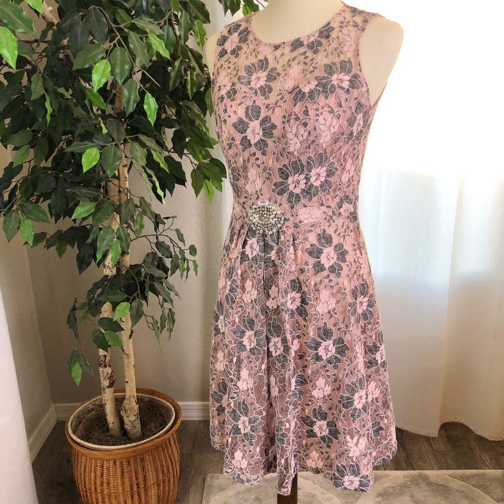 Lovely by Adrianna Papell 6 Dress Lace Cocktail C